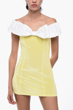 Figurbetontes Minikleid aus Chenille mit Maxi-Schleife