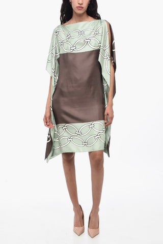 Silk Tunic Dress with Chain Motif