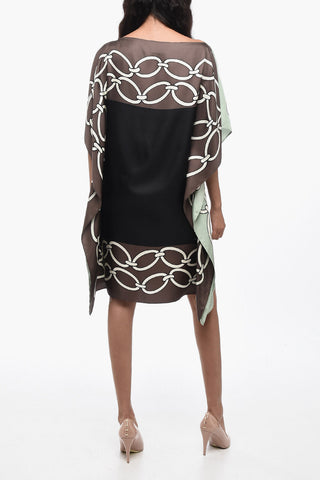 Silk Tunic Dress with Chain Motif