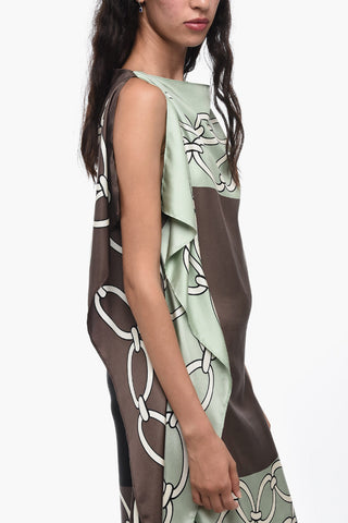 Silk Tunic Dress with Chain Motif