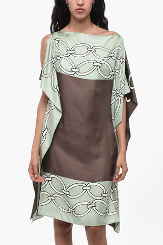 Silk Tunic Dress with Chain Motif