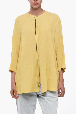 Mandarin Collar Flax Shirt