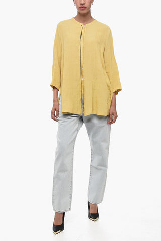 Mandarin Collar Flax Shirt