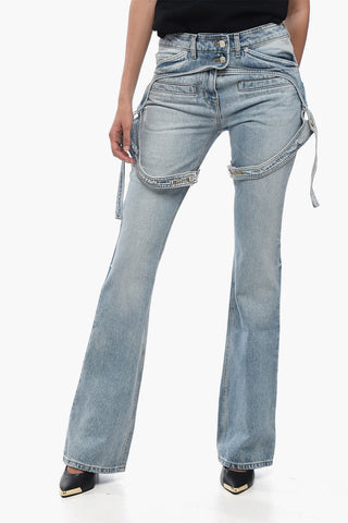 Solid-Color Bootcut Jeans RACER with Adjustable Straps 24cm