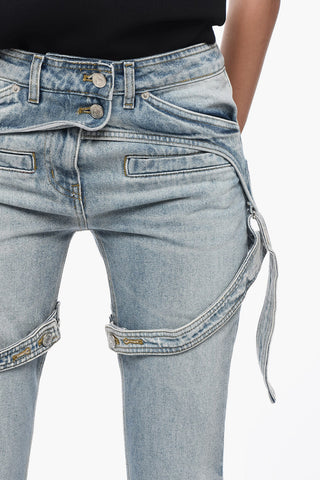 Solid-Color Bootcut Jeans RACER with Adjustable Straps 24cm