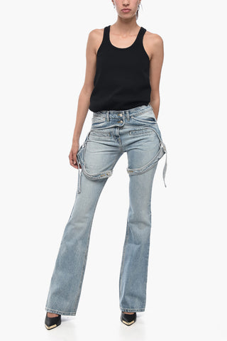 Solid-Color Bootcut Jeans RACER with Adjustable Straps 24cm
