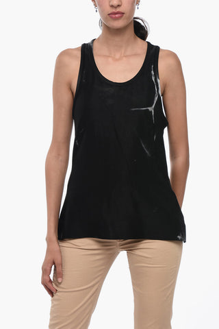 Stretchy Tank Top with Abstract Motif