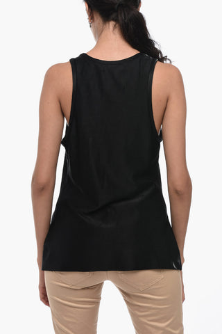 Stretchy Tank Top with Abstract Motif