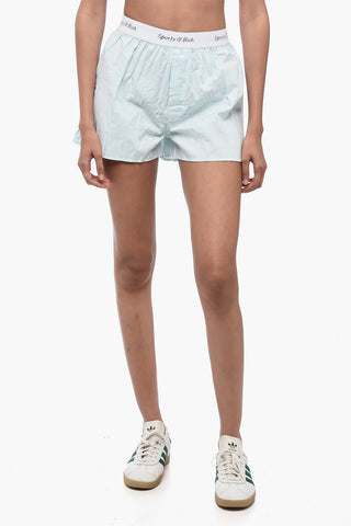 Striped Shorts with Logoed Elastic Band