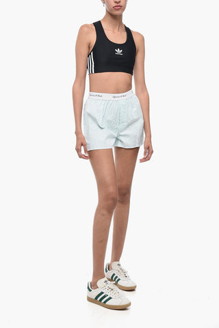 Striped Shorts with Logoed Elastic Band