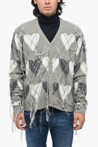 Carigan in Motivo Argyle con Scollo a V
