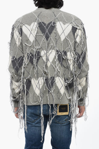 Carigan in Motivo Argyle con Scollo a V