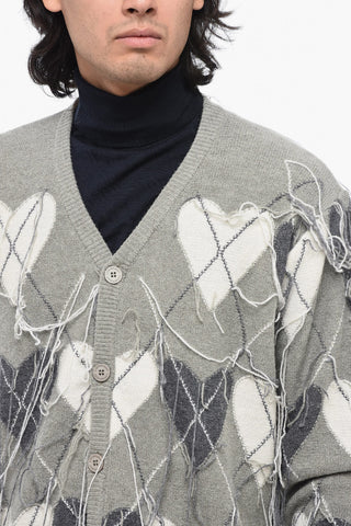 Carigan in Motivo Argyle con Scollo a V