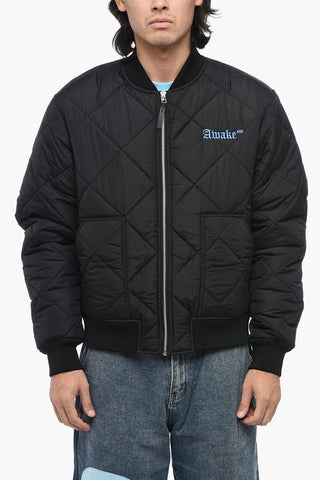 Quilted Nylon Bomber Jacket
