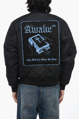 Quilted Nylon Bomber Jacket