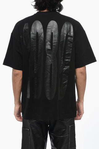 T-shirt Girocollo in Cotone con Maxi Stampa Frontale
