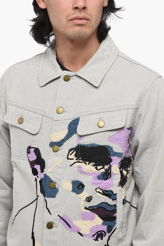 Embroidered Denim FUNNY BUSINESS Jacket