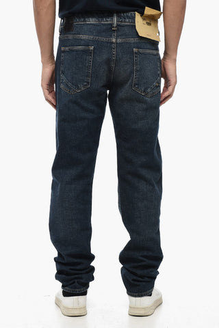 Regular Waist Stretch Denim Jeans with Visible Stitching 19cm
