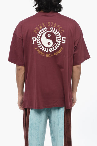 STAPLE Cotton Crew-neck T-shirt with Maxi Print on the Back
