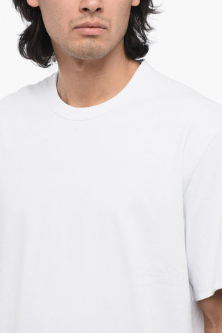 Solid Color Crew-neck T-Shirt with Contrasting Logo