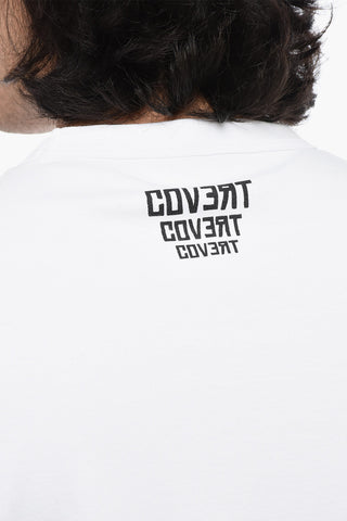 Solid Color Crew-neck T-Shirt with Contrasting Logo