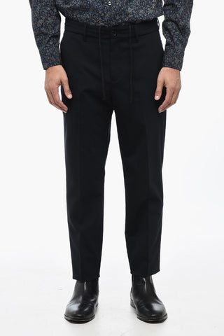 Solid Color Casual Pants with Belt Loops