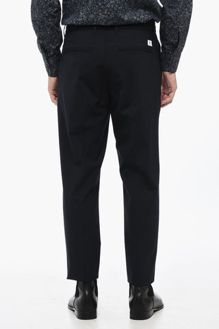 Solid Color Casual Pants with Belt Loops