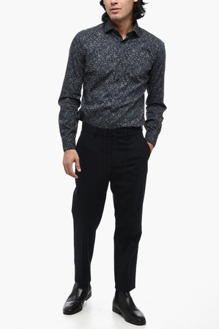 Solid Color Casual Pants with Belt Loops