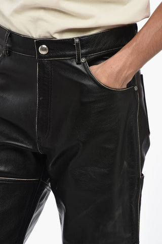 Straight Leg Leather DRESZEN Pants with Belt Loops