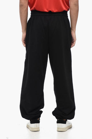 Brushed Cotton Joggers with Printed Logo