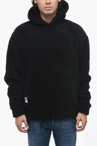 Felpa Hoodie in Pile con Due Tasche