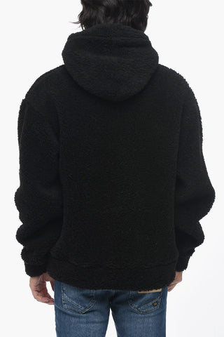 Felpa Hoodie in Pile con Due Tasche