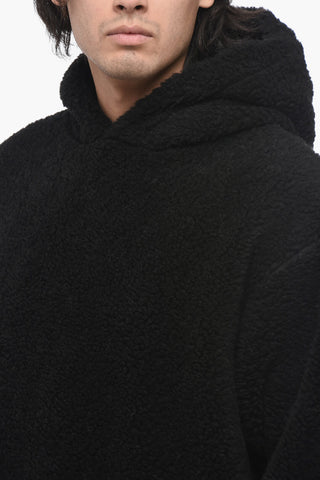 Felpa Hoodie in Pile con Due Tasche