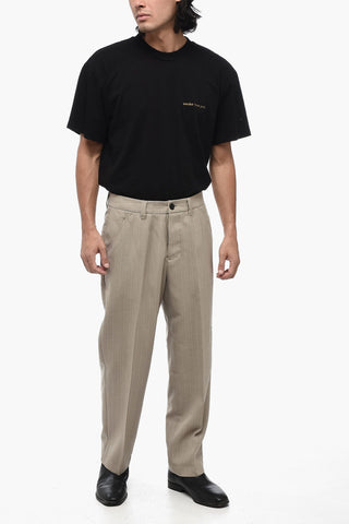 THIRTY TWO Pinstriped Trousers ANACO with Belt Loops