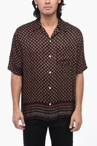 Double Patterned Short Sleeve Satin IGNIS Shirt