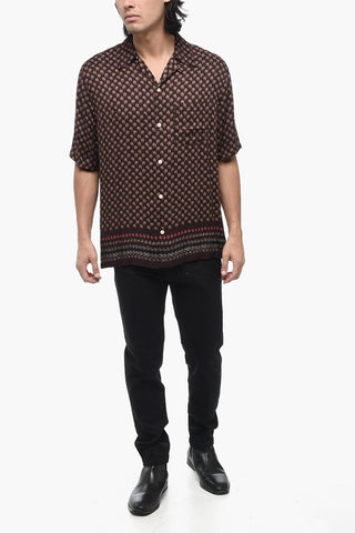 Double Patterned Short Sleeve Satin IGNIS Shirt