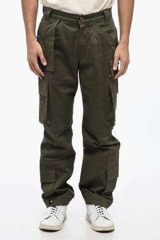 Cotton Cargo Pants with Golden Button
