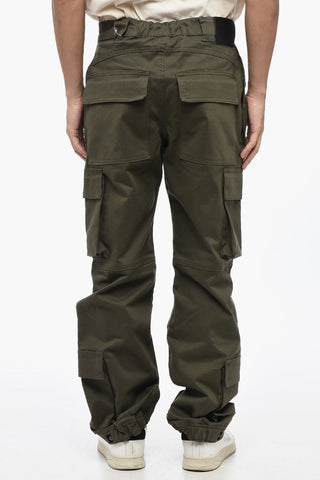 Cotton Cargo Pants with Golden Button