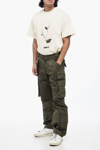 Cotton Cargo Pants with Golden Button