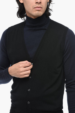 Gilet in Lana Merino con Scollo a V