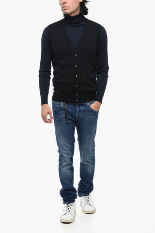 Gilet in Lana Merino con Scollo a V