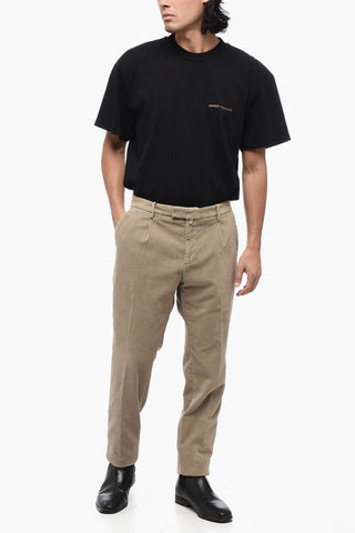 Pantaloni Chino in Cotone Stretch a Vita Regolare