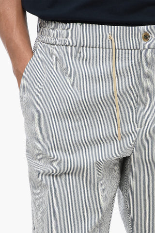 Pantaloni Casual a Righe Bicolore con Elastico in Vita