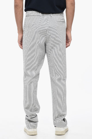 Pantaloni Casual a Righe Bicolore con Elastico in Vita