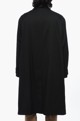 Virgin Wool Blend Coat with Hidden Closure