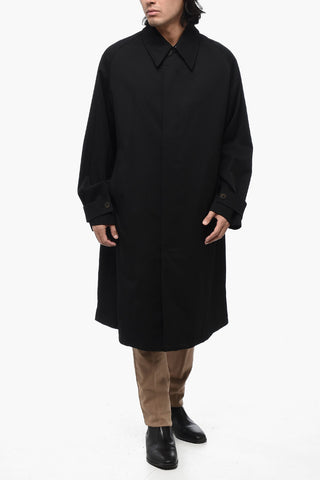 Virgin Wool Blend Coat with Hidden Closure