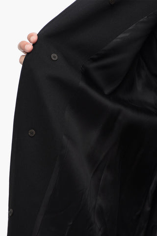 Virgin Wool Blend Coat with Hidden Closure