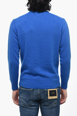 Crew-neck Sweater with Contrat Embroidery