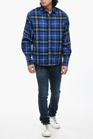 Overshirt in Lana a Quadri