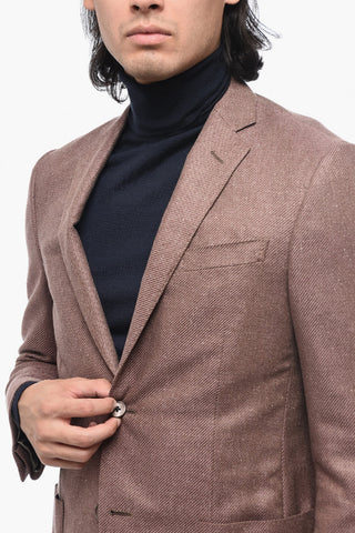 Silk-blend ACADEMY SOFT Blazer with Hopsack Pattern